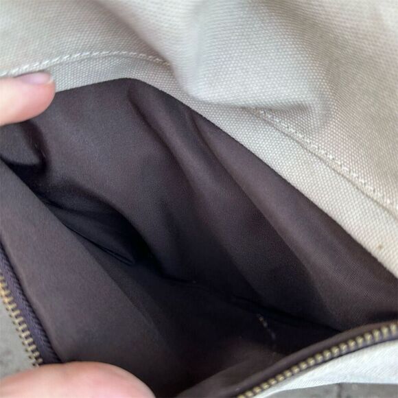 Jesslyn Blake Beige Canvas Leather Crossbody Messenger Bag Unisex - Picture 14 of 15